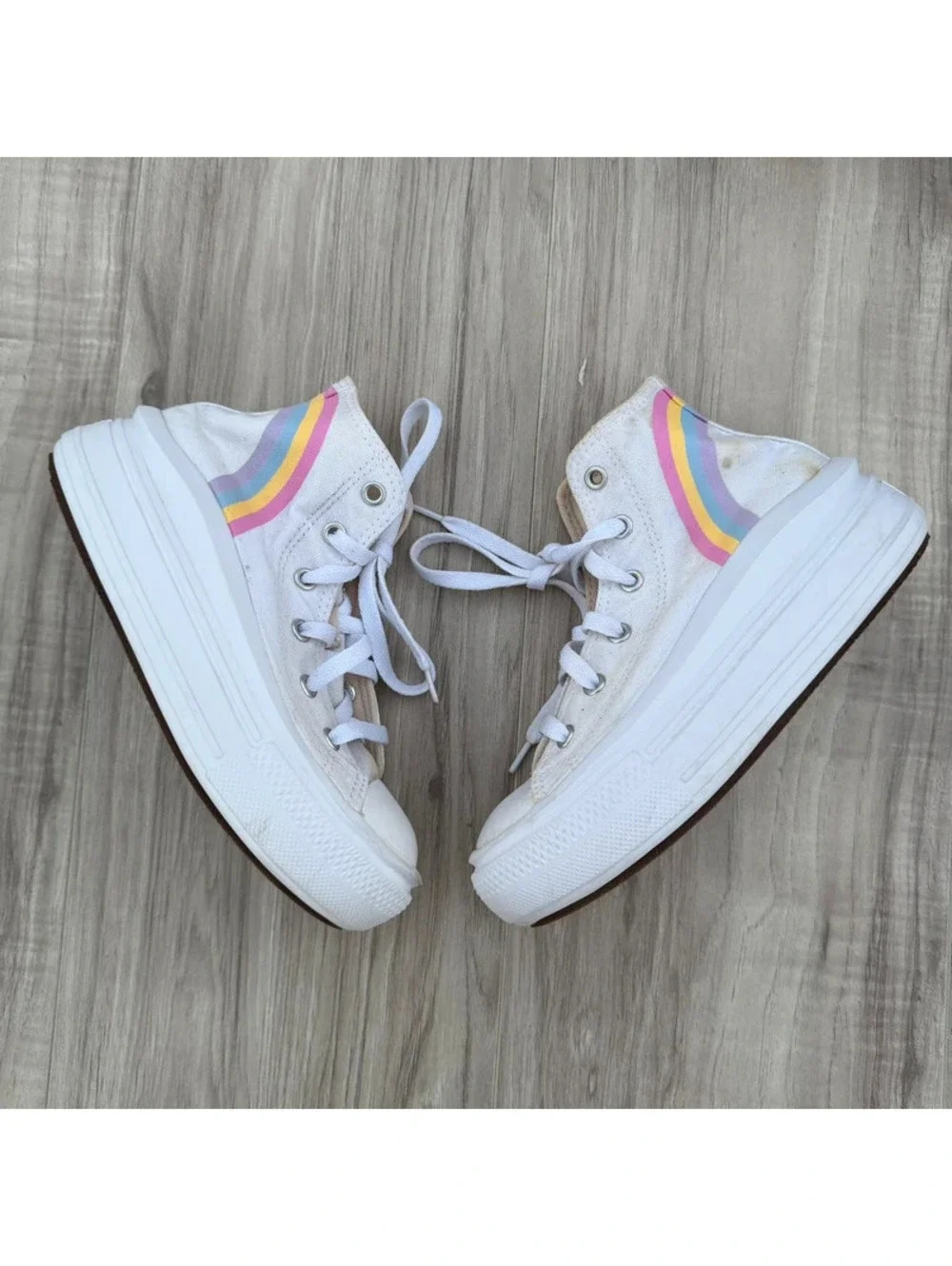Converse Chuck Taylor All Star Move Platform High Top Rainbow Youth Size 1